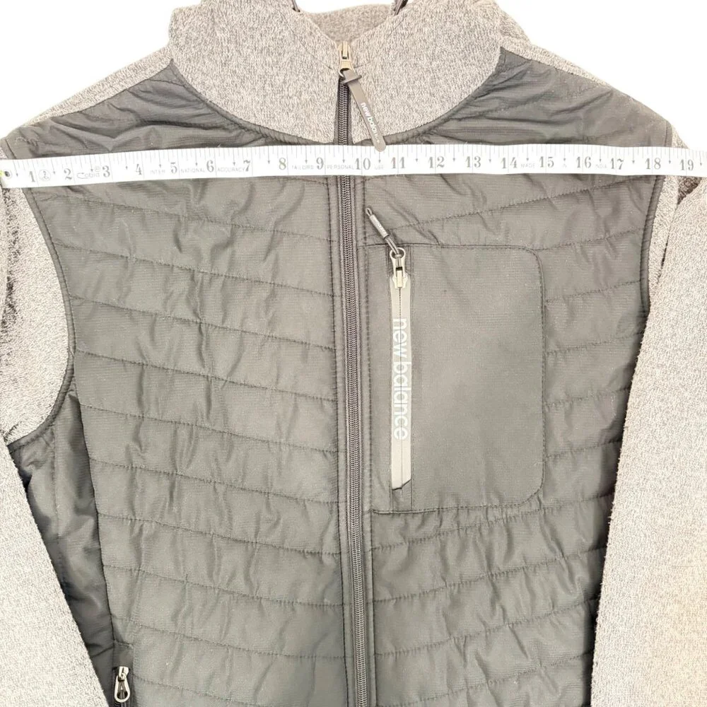 New Balance Quilted Front Full-Zip Hoodie - Men's S - Black/Gray - Picture 11 of 11